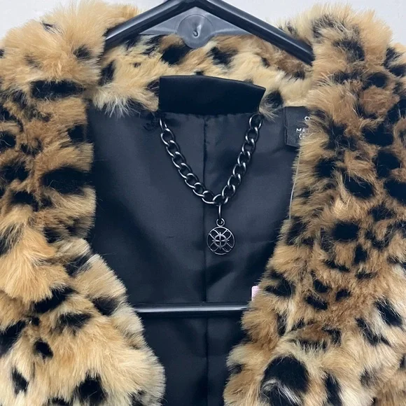 Nicole Miller Brown Teddy Jacket Faux Fur Plush - Picture 2 of 7